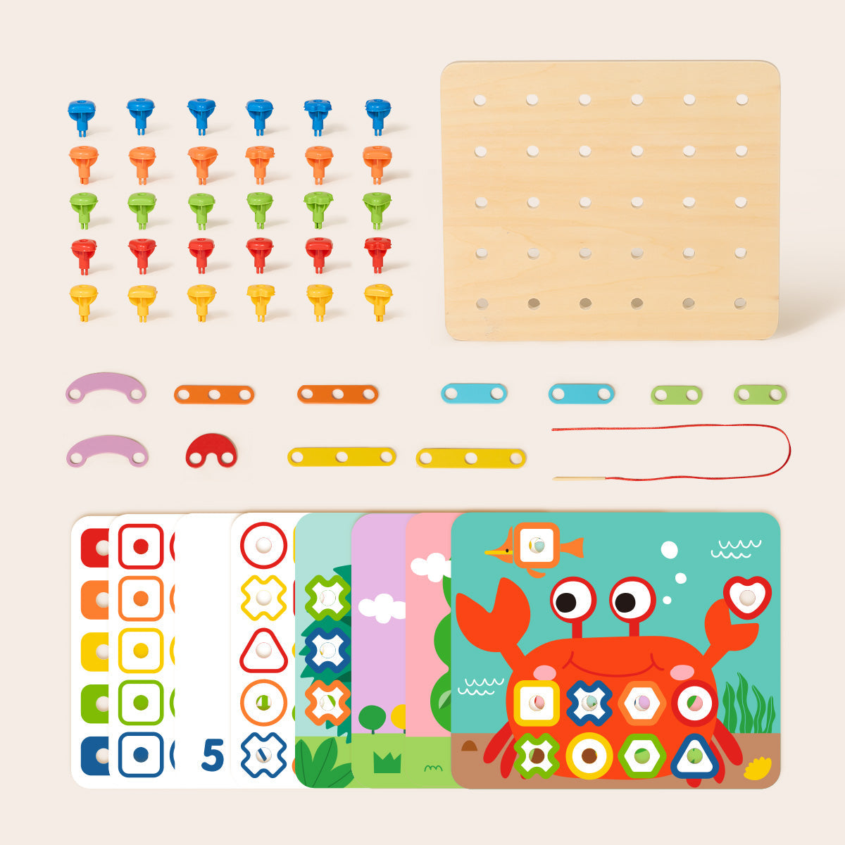 Rainbow Stacking Pegs